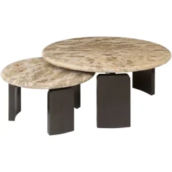 Richmond Interiors Salontafel Bayonne brons - Set van 2