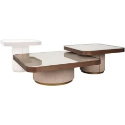 Richmond Interiors Salontafel Willox brown including glass (Set of 2)
