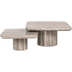 Richmond Interiors Salontafel Denizly grey faux travertine (Set of 2)