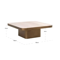 Richmond Interiors Salontafel Claridge beige 90x90 (cumulus)