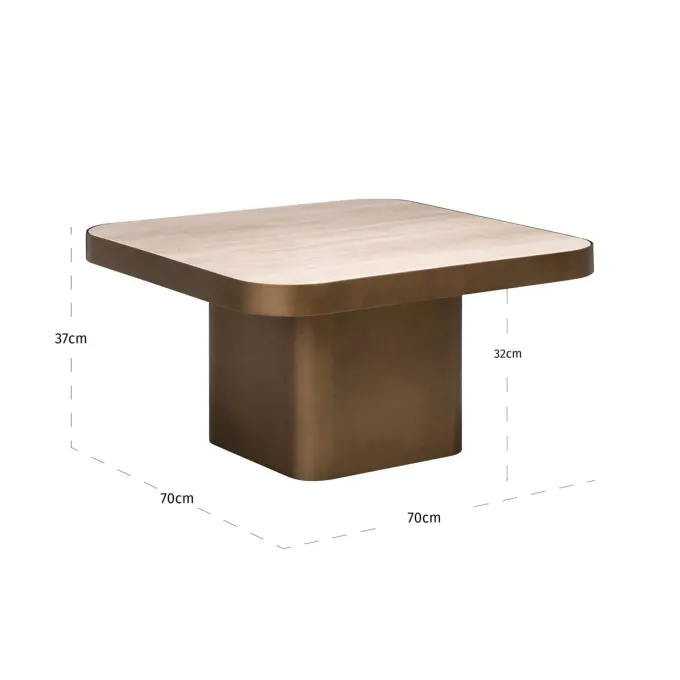 Richmond Interiors Salontafel Claridge beige 70x70 (cumulus)