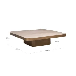 Richmond Interiors Salontafel Claridge beige 100x100 (cumulus)