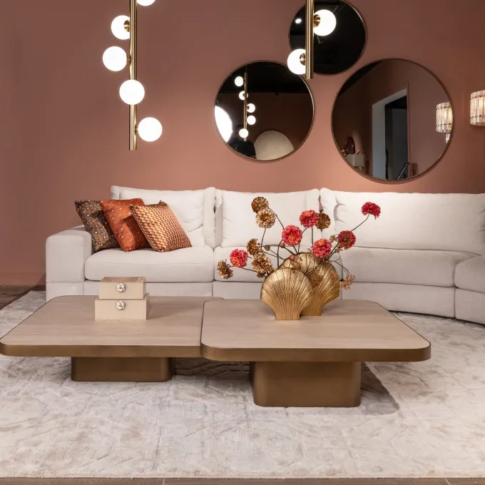 Richmond Interiors Salontafel Claridge beige 100x100 (cumulus)