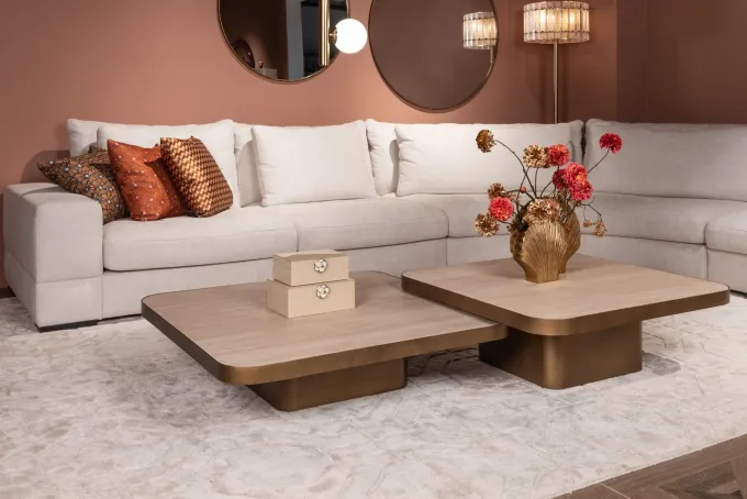 Richmond Interiors Salontafel Claridge beige 100x100 (cumulus)