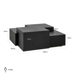 Richmond Interiors Salontafel Lennox Dark Coffee (Dark coffee)