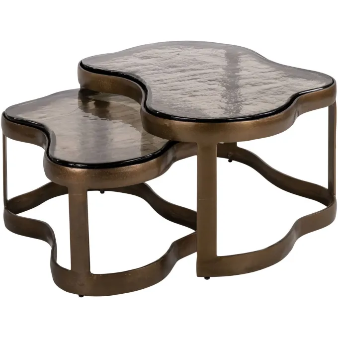 Richmond Interiors Salontafel Fairfield brass antique (Set of 2)