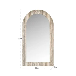 Richmond Interiors Spiegel Calvo grey faux travertine