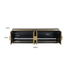 Richmond Interiors TV-dressoir Ironville 4-deuren (Gold)