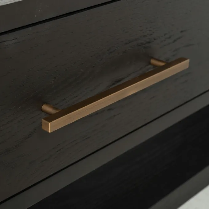 Richmond Interiors TV-dressoir Cambon 3-laden (Dark coffee)