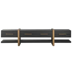 Richmond Interiors TV-dressoir Cambon 3-laden (Dark coffee)