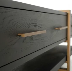 Richmond Interiors TV-dressoir Cambon 3-laden (Dark coffee)
