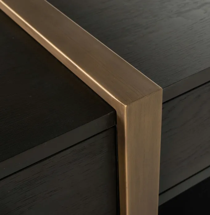 Richmond Interiors TV-dressoir Cambon 3-laden (Dark coffee)