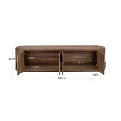 Richmond Interiors TV meubel Windsor Walnoot 200 cm