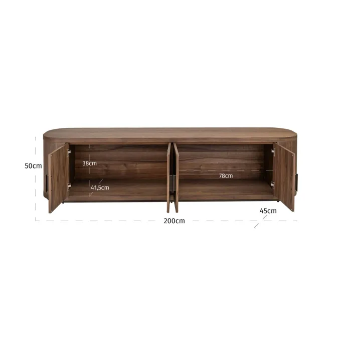 Richmond Interiors TV meubel Windsor Walnoot 200 cm