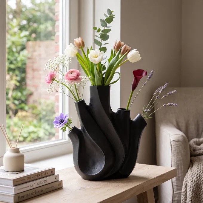 Richmond Interiors Vaas Jason Groot Zwart - Stijlvol & Uniek Design