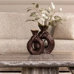 Richmond Interiors Vaas Suen donkerbruin groot