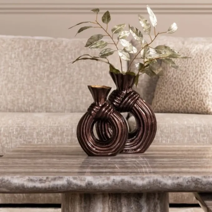 Richmond Interiors Vaas Suen donkerbruin groot