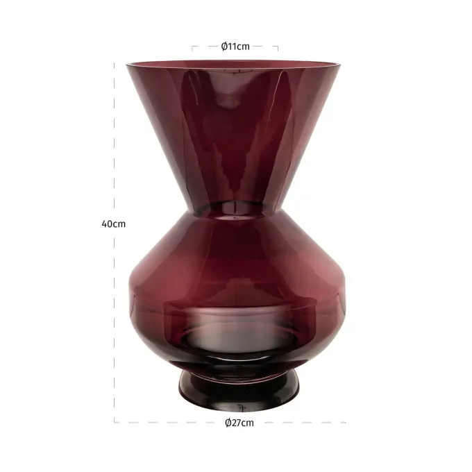 Richmond Interiors Vaas Veya burgundy