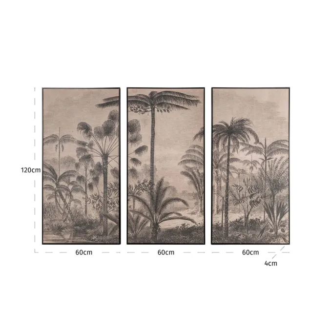 Richmond Interiors Wall art Rhapsody brown (Set van 3)