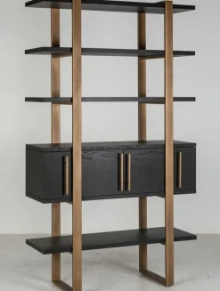 Richmond Interiors Wandkast Cambon 4-deuren 4-planken (Dark coffee)