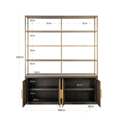 Richmond Interiors Wandkast Carter brown large 4-doors