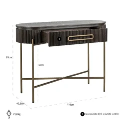 Richmond Interiors Wandtafel Luxor 1-lade bruin