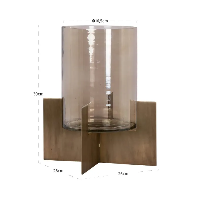 Richmond Interiors Windlicht Resa goud groot
