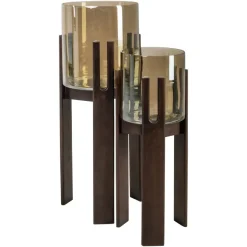 Richmond Interiors Windlicht Reese walnoot groot