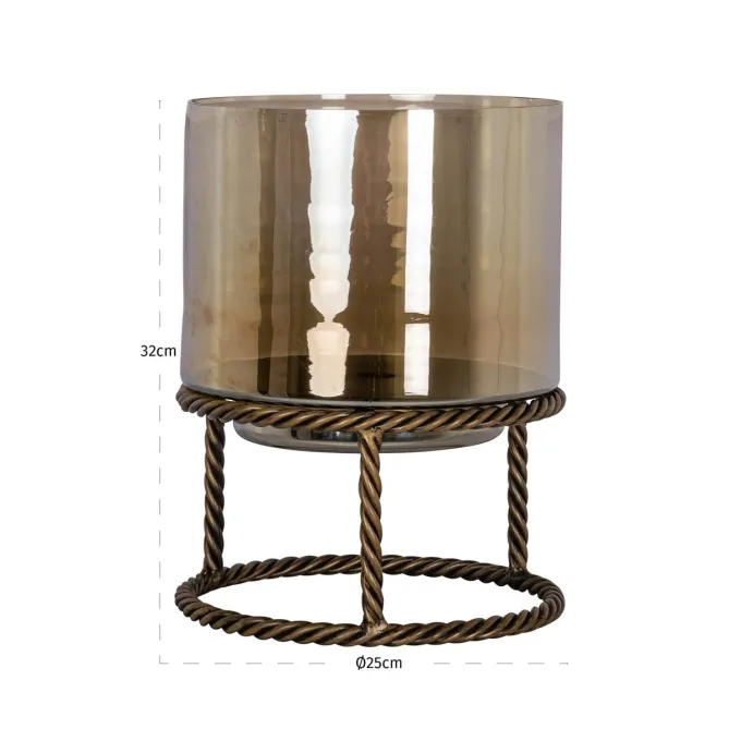 Richmond Interiors Windlicht Ropia goud groot