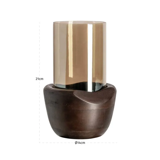 Richmond Interiors Windlicht Jade walnoot klein