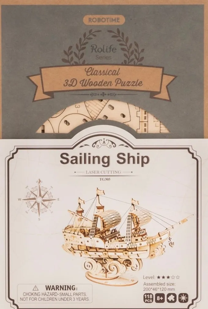 Robotime Houten Bouwpakket Sailing Ship