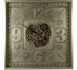 Thomas Kent Industriële Klok Carta Zwart met Draaiende Tandwielen - 60,5 cm
