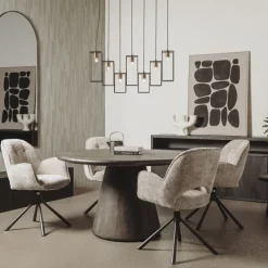 Tower Living Asti Eetkamertafel rond olijfbruin 130 cm