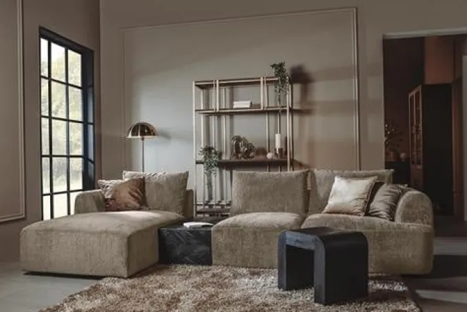 Tower Living Bank Canterbury 2 5-AR + Chaise L - Mona 120 Taupe