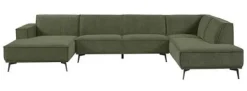Tower Living Bank Leeds - Chaise longue + 2,5 zits + ottomane Rechts - City 355 Flessengroen