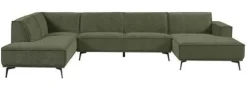 Tower Living Bank Leeds - Ottomane + 2,5-zits + Chaise Longue Rechts - City 355 Flessengroen