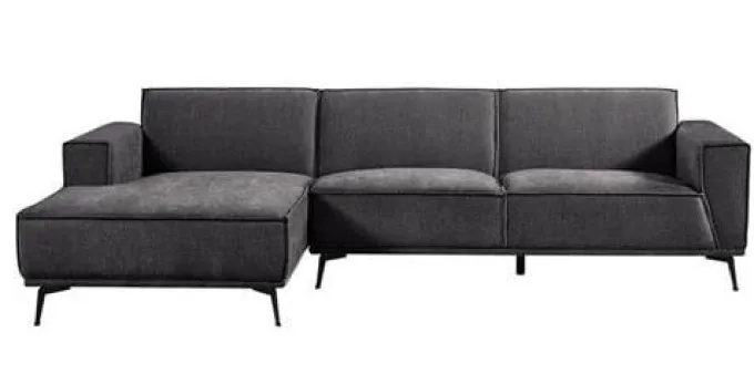 Tower Living Bank Leeds - 2,5 zits + chaise longue Links - City 464 Zwart blauw