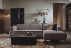 Tower Living Bank Leeds - 2,5 zits + chaise longue Rechts - City 453 mosgroen / grijs