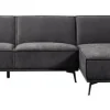 Tower Living Bank Leeds - 2,5 zits + chaise longue Rechts - City 464 zwart blauw