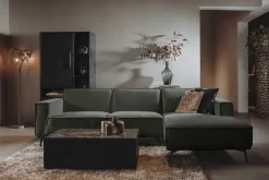 Tower Living Bank Leeds - 2,5 zits + chaise longue Rechts - City 355 Bottle green