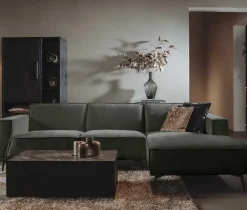 Tower Living Bank Leeds - 2,5 zits + chaise longue Rechts - City 355 Bottle green