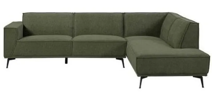 Tower Living Bank Leeds - 2,5 zits + ottomane Rechts - City 355 Flesgroen Showroommodel