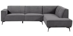 Tower Living Bank Leeds - 2,5 zits + ottomane Rechts - City 464 Zwart blauw