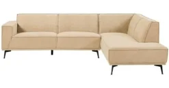 Tower Living Bank Leeds - 2,5 zits + ottomane Rechts - City 120 Beige