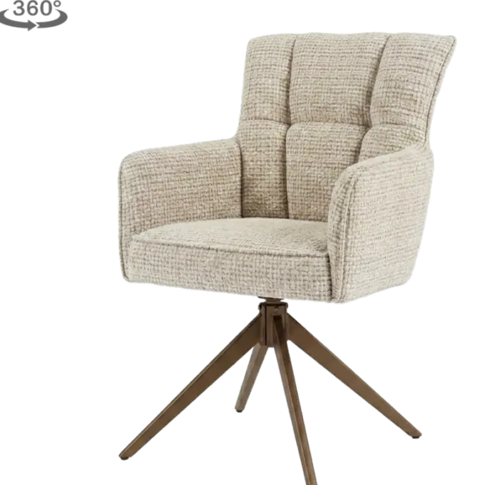 Tower Living Bardi Armstoel - Cremona 14 beige- Anodic (draaibaar)
