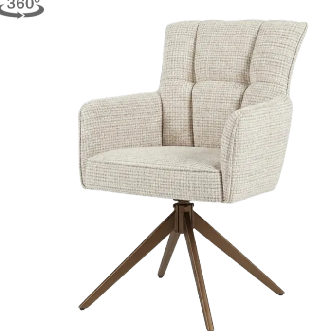 Tower Living Bardi Armstoel - Cremona 02 sand - Anodic brown frame (draaibaar)
