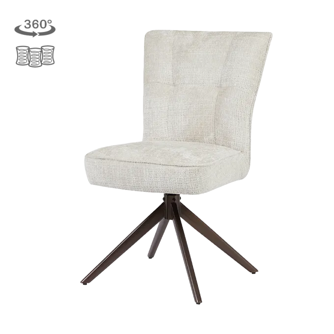 Tower Living Bardi Stoel - Cremona 02 sand - anodic frame (draaibaar)