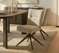 Tower Living Bardi Stoel - Cremona 14 beige - anodic frame (draaibaar)