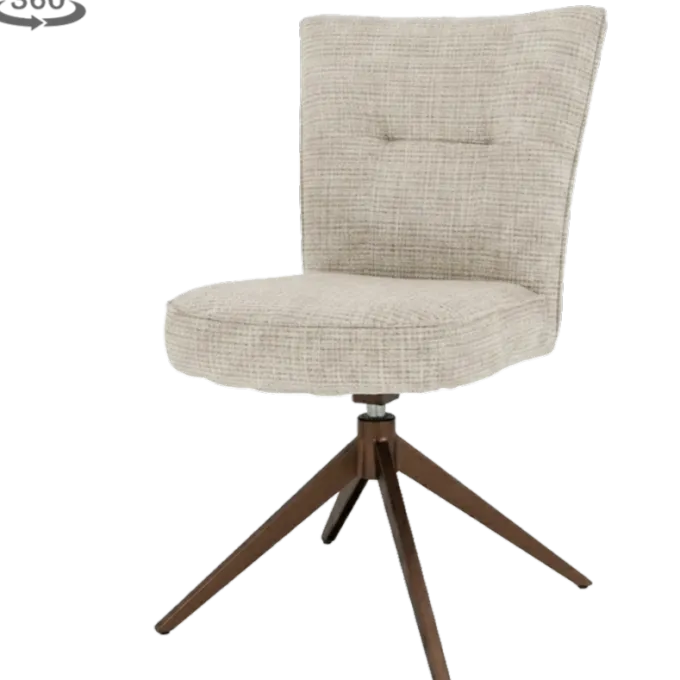 Tower Living Bardi Stoel - Cremona 14 beige - anodic frame (draaibaar)