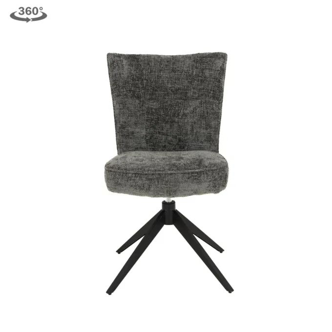 Tower Living Bardi Stoel - fabric Haga 16 charcoal (draaibaar)